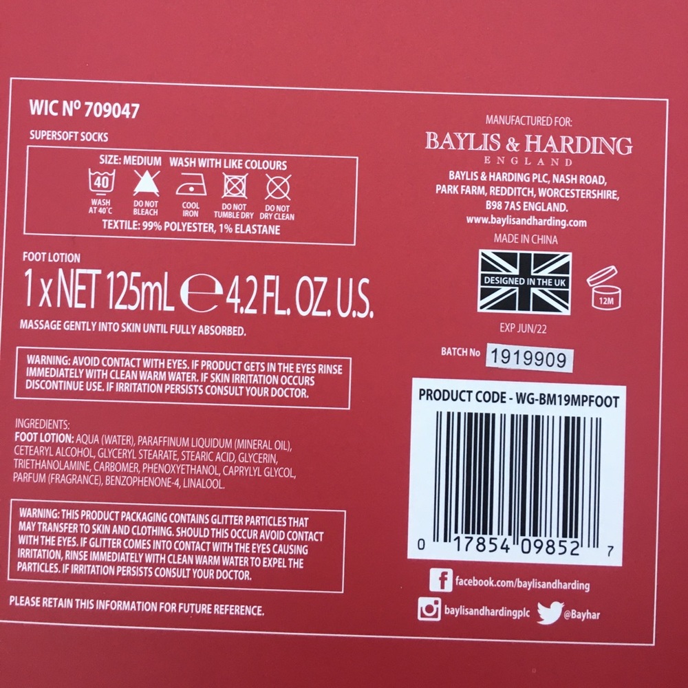 NWT BaylisHarding body lotion&socks soft set - Picture 3 of 8
